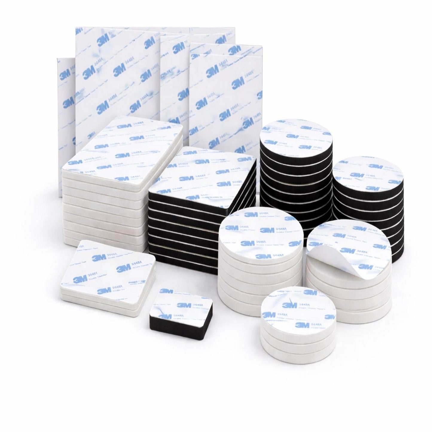 Collection of adhesive patches with visible brand logo on a white background