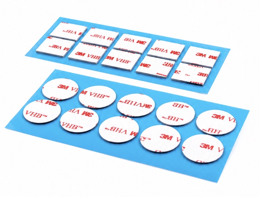 3M VHB 4910 clear double sided sticky pads on backing sheet for glass, acrylic and mounting applications