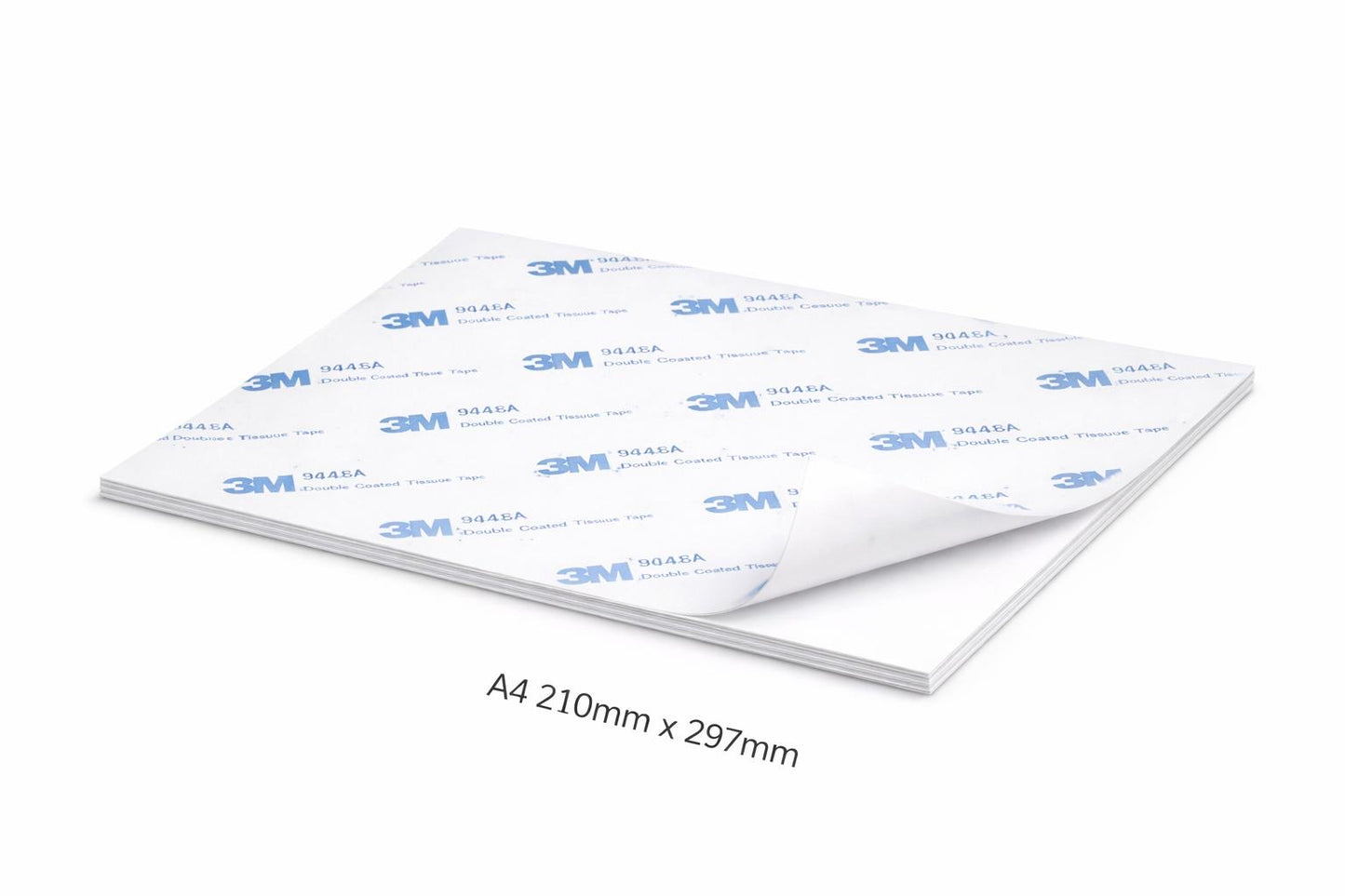 Sheet of 3M adhesive material with dimensions 297mm x 210mm on a white background