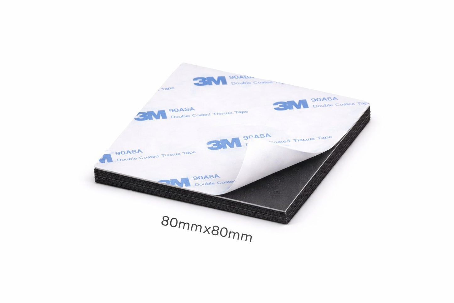 3M tape 80mm black square on a white background